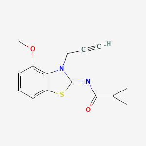 molecular formula C15H14N2O2S B2908942 N-(4-methoxy-3-prop-2-ynyl-1,3-benzothiazol-2-ylidene)cyclopropanecarboxamide CAS No. 868674-30-0