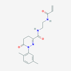 molecular formula C18H22N4O3 B2908949 1-(2,5-Dimethylphenyl)-6-oxo-N-[2-(prop-2-enoylamino)ethyl]-4,5-dihydropyridazine-3-carboxamide CAS No. 2361775-44-0