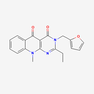 molecular formula C19H17N3O3 B2908951 2-ethyl-3-(furan-2-ylmethyl)-10-methylpyrimido[4,5-b]quinoline-4,5(3H,10H)-dione CAS No. 883957-86-6