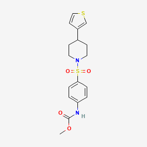 molecular formula C17H20N2O4S2 B2908960 Methyl (4-((4-(thiophen-3-yl)piperidin-1-yl)sulfonyl)phenyl)carbamate CAS No. 1797290-69-7