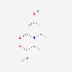 molecular formula C9H11NO4 B2908961 2-(4-Hydroxy-6-methyl-2-oxo-1,2-dihydropyridin-1-yl)propanoic acid CAS No. 928002-57-7