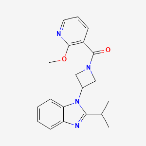 molecular formula C20H22N4O2 B2908965 (2-Methoxypyridin-3-yl)-[3-(2-propan-2-ylbenzimidazol-1-yl)azetidin-1-yl]methanone CAS No. 2415501-22-1