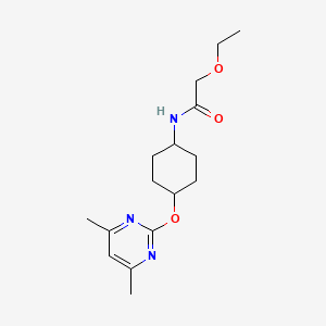 molecular formula C16H25N3O3 B2908966 N-((1r,4r)-4-((4,6-dimethylpyrimidin-2-yl)oxy)cyclohexyl)-2-ethoxyacetamide CAS No. 2034402-19-0