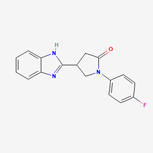 molecular formula C17H14FN3O B2908967 4-(1H-benzimidazol-2-yl)-1-(4-fluorophenyl)pyrrolidin-2-one CAS No. 876712-94-6