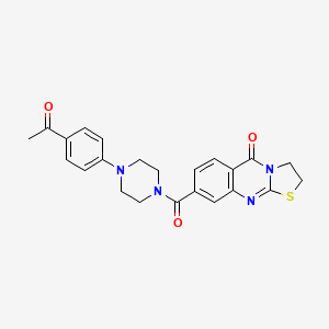 molecular formula C23H22N4O3S B2908970 8-(4-(4-acetylphenyl)piperazine-1-carbonyl)-2H-thiazolo[2,3-b]quinazolin-5(3H)-one CAS No. 1251557-09-1