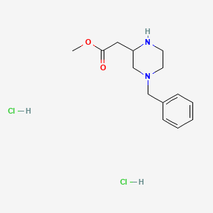 molecular formula C14H22Cl2N2O2 B2908973 Methyl 2-(4-benzylpiperazin-2-YL)acetate 2hcl CAS No. 141856-12-4; 1992963-33-3