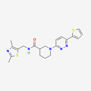 molecular formula C20H23N5OS2 B2908976 N-((2,4-dimethylthiazol-5-yl)methyl)-1-(6-(thiophen-2-yl)pyridazin-3-yl)piperidine-3-carboxamide CAS No. 1396857-25-2