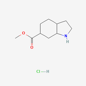 molecular formula C10H18ClNO2 B2908991 Methyl 2,3,3a,4,5,6,7,7a-octahydro-1H-indole-6-carboxylate;hydrochloride CAS No. 2580191-42-8