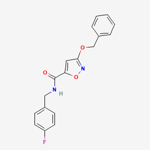molecular formula C18H15FN2O3 B2908999 3-(benzyloxy)-N-(4-fluorobenzyl)isoxazole-5-carboxamide CAS No. 1421456-41-8