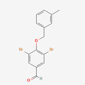 molecular formula C15H12Br2O2 B2909004 3,5-Dibromo-4-[(3-methylbenzyl)oxy]benzaldehyde CAS No. 351066-39-2