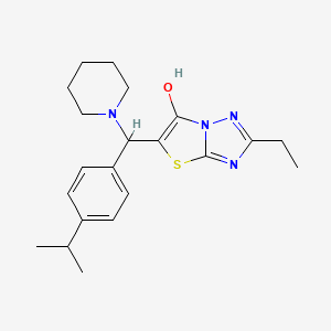 molecular formula C21H28N4OS B2909009 2-Ethyl-5-((4-isopropylphenyl)(piperidin-1-yl)methyl)thiazolo[3,2-b][1,2,4]triazol-6-ol CAS No. 886904-81-0