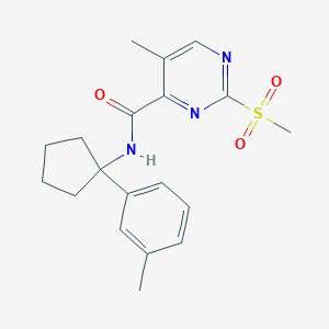 molecular formula C19H23N3O3S B2909015 5-Methyl-N-[1-(3-methylphenyl)cyclopentyl]-2-methylsulfonylpyrimidine-4-carboxamide CAS No. 2262464-49-1
