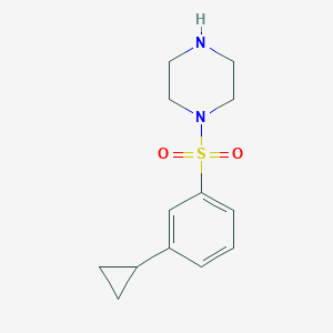 molecular formula C13H18N2O2S B2909021 1-(3-Cyclopropylphenyl)sulfonylpiperazine CAS No. 2416262-93-4