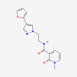 molecular formula C16H16N4O3 B2909030 N-(2-(4-(furan-2-yl)-1H-pyrazol-1-yl)ethyl)-1-methyl-2-oxo-1,2-dihydropyridine-3-carboxamide CAS No. 2034512-25-7