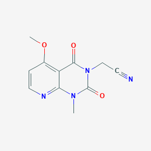 molecular formula C11H10N4O3 B2909031 2-(5-methoxy-1-methyl-2,4-dioxo-1,2-dihydropyrido[2,3-d]pyrimidin-3(4H)-yl)acetonitrile CAS No. 941984-36-7