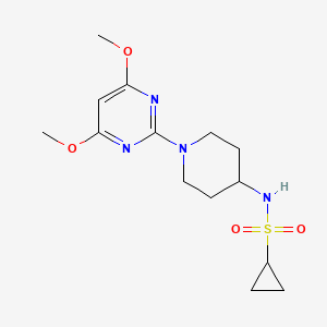 molecular formula C14H22N4O4S B2909044 N-[1-(4,6-dimethoxypyrimidin-2-yl)piperidin-4-yl]cyclopropanesulfonamide CAS No. 2415523-90-7