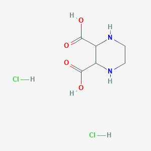 molecular formula C6H12Cl2N2O4 B2909052 Piperazine-2,3-dicarboxylic acid;dihydrochloride CAS No. 90084-49-4