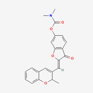 (Z)-2-((2-methyl-2H-chromen-3-yl)methylene)-3-oxo-2,3-dihydrobenzofuran-6-yl dimethylcarbamate
