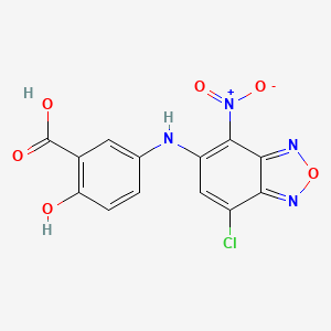 molecular formula C13H7ClN4O6 B2909068 5-[(7-Chloro-4-nitro-2,1,3-benzoxadiazol-5-yl)amino]-2-hydroxybenzoic acid CAS No. 879477-20-0