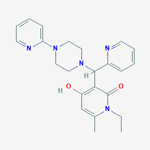 molecular formula C23H27N5O2 B2909070 1-ethyl-4-hydroxy-6-methyl-3-(pyridin-2-yl(4-(pyridin-2-yl)piperazin-1-yl)methyl)pyridin-2(1H)-one CAS No. 939242-31-6