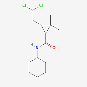 molecular formula C14H21Cl2NO B2909081 N-cyclohexyl-3-(2,2-dichloroethenyl)-2,2-dimethylcyclopropane-1-carboxamide CAS No. 297146-28-2