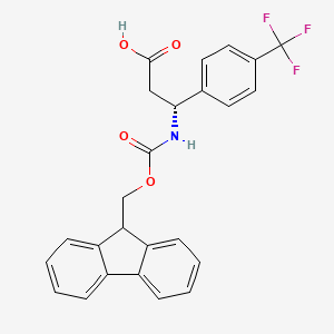 molecular formula C25H20F3NO4 B2909090 (R)-3-((((9H-Fluoren-9-yl)methoxy)carbonyl)amino)-3-(4-(trifluoromethyl)phenyl)propanoic acid CAS No. 517905-88-3