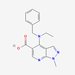 molecular formula C17H18N4O2 B2909091 4-[benzyl(ethyl)amino]-1-methyl-1H-pyrazolo[3,4-b]pyridine-5-carboxylic acid CAS No. 860785-50-8