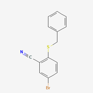 molecular formula C14H10BrNS B2909092 2-(Benzylthio)-5-bromobenzonitrile CAS No. 1712880-32-4