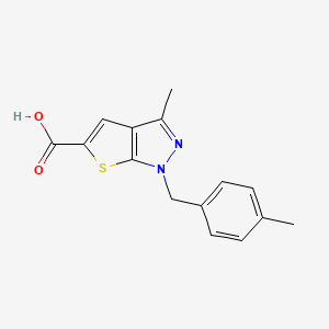 3-methyl-1-[(4-methylphenyl)methyl]-1H-thieno[2,3-c]pyrazole-5-carboxylic acid