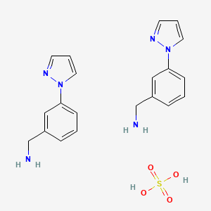 molecular formula C20H24N6O4S B2909099 1-[3-(1h-Pyrazol-1-yl)phenyl]methanamine hemisulfate CAS No. 1262769-59-4