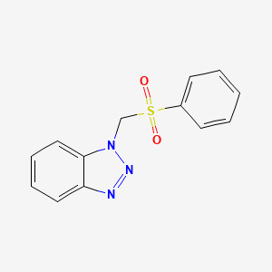 molecular formula C13H11N3O2S B2909103 1-[(Benzenesulfonyl)methyl]-1H-1,2,3-benzotriazole CAS No. 111198-05-1