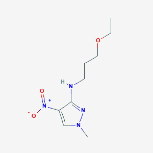 molecular formula C9H16N4O3 B2909106 N-(3-Ethoxypropyl)-1-methyl-4-nitro-1H-pyrazol-3-amine CAS No. 1429418-91-6