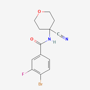 molecular formula C13H12BrFN2O2 B2909107 4-Bromo-N-(4-cyanooxan-4-YL)-3-fluorobenzamide CAS No. 1385441-43-9