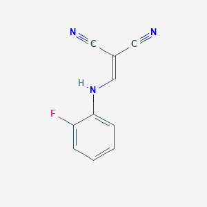 molecular formula C10H6FN3 B2909109 (((2-Fluorophenyl)amino)methylene)methane-1,1-dicarbonitrile CAS No. 910418-34-7