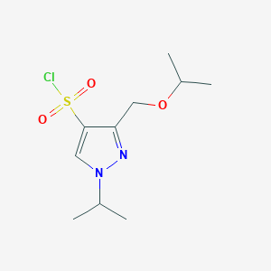 molecular formula C10H17ClN2O3S B2909113 3-(isopropoxymethyl)-1-isopropyl-1H-pyrazole-4-sulfonyl chloride CAS No. 1856029-48-5