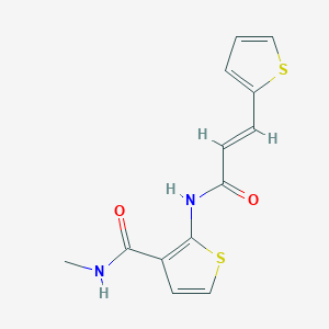 molecular formula C13H12N2O2S2 B2909114 (E)-N-methyl-2-(3-(thiophen-2-yl)acrylamido)thiophene-3-carboxamide CAS No. 864974-67-4