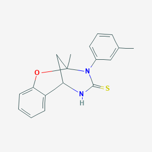 2-methyl-3-(3-methylphenyl)-2,3,5,6-tetrahydro-4H-2,6-methano-1,3,5-benzoxadiazocine-4-thione