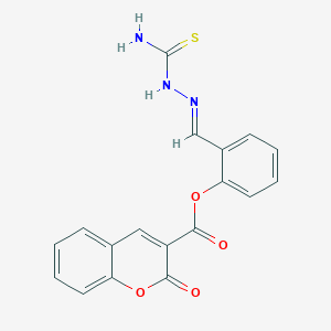 molecular formula C18H13N3O4S B2909118 (E)-2-((2-carbamothioylhydrazono)methyl)phenyl 2-oxo-2H-chromene-3-carboxylate CAS No. 403830-16-0