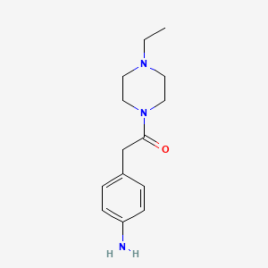 molecular formula C14H21N3O B2909127 2-(4-Aminophenyl)-1-(4-ethylpiperazin-1-yl)ethan-1-one CAS No. 953719-61-4