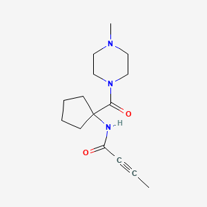 molecular formula C15H23N3O2 B2909129 N-[1-(4-Methylpiperazine-1-carbonyl)cyclopentyl]but-2-ynamide CAS No. 2411310-30-8