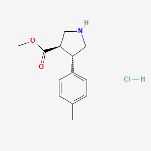 molecular formula C13H18ClNO2 B2909132 rel-methyl (3R,4S)-4-(p-tolyl)pyrrolidine-3-carboxylate hydrochloride CAS No. 1956380-71-4