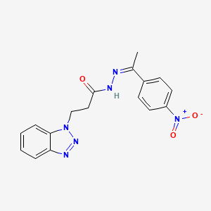 3-(benzotriazol-1-yl)-N-[(Z)-1-(4-nitrophenyl)ethylideneamino]propanamide