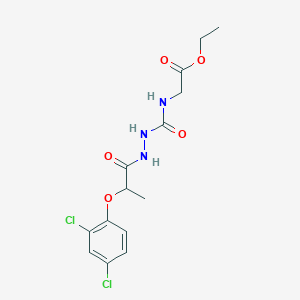 molecular formula C14H17Cl2N3O5 B2909134 Ethyl 2-({[2-(2,4-dichlorophenoxy)propanehydrazido]carbonyl}amino)acetate CAS No. 1023488-72-3