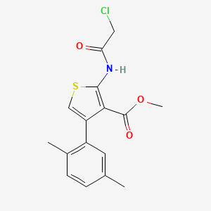 molecular formula C16H16ClNO3S B2909145 Methyl 2-[(chloroacetyl)amino]-4-(2,5-dimethylphenyl)thiophene-3-carboxylate CAS No. 667407-71-8