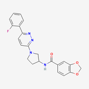N-(1-(6-(2-fluorophenyl)pyridazin-3-yl)pyrrolidin-3-yl)benzo[d][1,3]dioxole-5-carboxamide