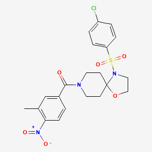 molecular formula C21H22ClN3O6S B2909153 (4-((4-Chlorophenyl)sulfonyl)-1-oxa-4,8-diazaspiro[4.5]decan-8-yl)(3-methyl-4-nitrophenyl)methanone CAS No. 897620-04-1