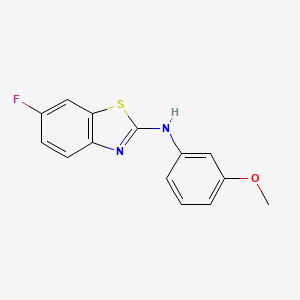 molecular formula C14H11FN2OS B2909156 6-fluoro-N-(3-methoxyphenyl)-1,3-benzothiazol-2-amine CAS No. 862976-32-7
