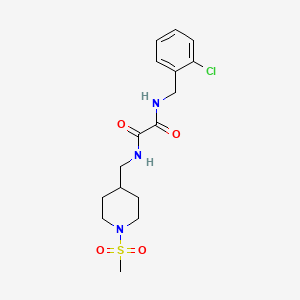 molecular formula C16H22ClN3O4S B2909158 N1-(2-chlorobenzyl)-N2-((1-(methylsulfonyl)piperidin-4-yl)methyl)oxalamide CAS No. 1235303-78-2