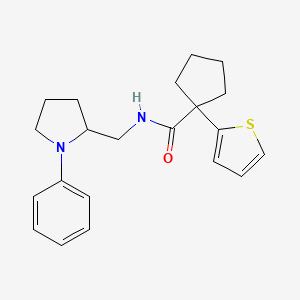 N-((1-phenylpyrrolidin-2-yl)methyl)-1-(thiophen-2-yl)cyclopentanecarboxamide