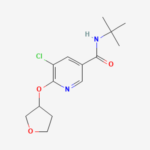 molecular formula C14H19ClN2O3 B2909163 N-(tert-butyl)-5-chloro-6-((tetrahydrofuran-3-yl)oxy)nicotinamide CAS No. 1903563-10-9